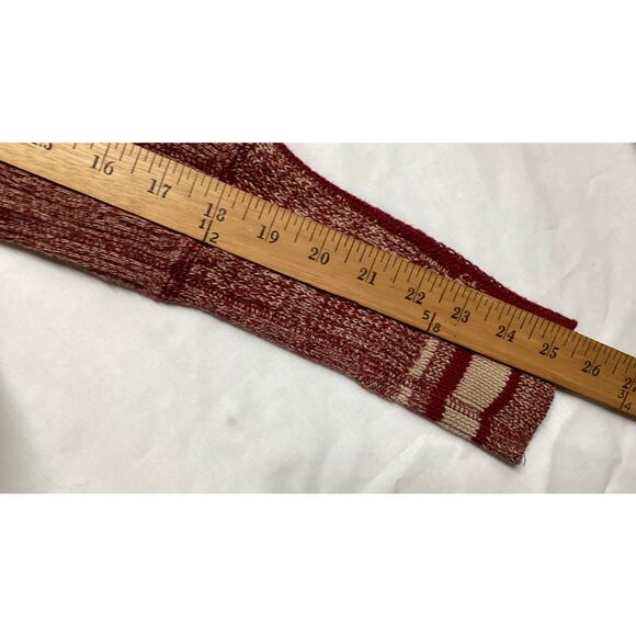 Free People We the Free Sock Monkey thermal knit crochet Henley top red sz L - Picture 5 of 7